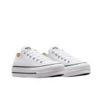 Converse All Star Cuero Plataforma Bajas Blancas - imagen 2