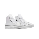 Converse All Star Cuero Plataforma Altas Blancas - imagen 2