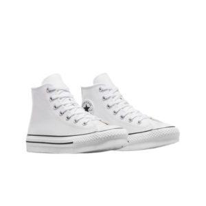 Converse All Star Cuero Plataforma Altas Blancas - imagen 2