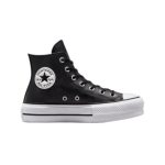 Converse All Star Cuero Plataforma Altas Negras