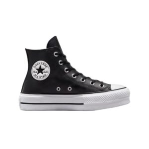 Converse All Star Cuero Plataforma Altas Negras
